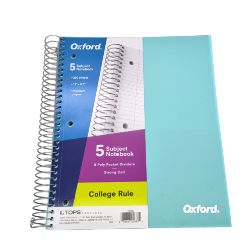 5 Subject Notebook 11 x 8.5