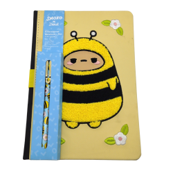 Journal w/Pen 8.5 x 6" 144pgs. Embroided Bee"