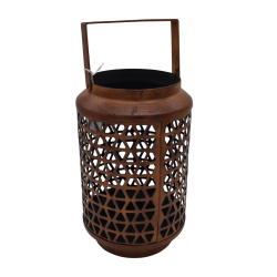 Nomad Lantern 5 x 8" Round Rustic Orange Northern Lights"