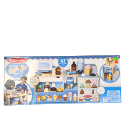 Cool Scoops Ice Creamery 42pc. Wooden Playset 14.1 X 23.6" X 7.75" Melissa & Doug"
