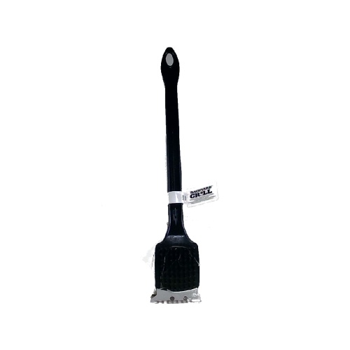 BBQ Brush 14 Black Plastic Handle Stainless Steel Bristles Backyard Grill