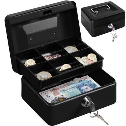 Metal Cash Box 150mm x 120mm x 80mm w/2 Keys