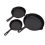 3pc. Cast Iron Pan Set 15cm/20cm/25cm Navaris (or $8.99/$12.99/$16.99)