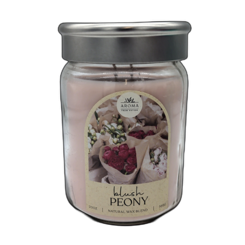 Jar Candle 20oz. Blush Peony Natural Wax Blend Aroma From Nature