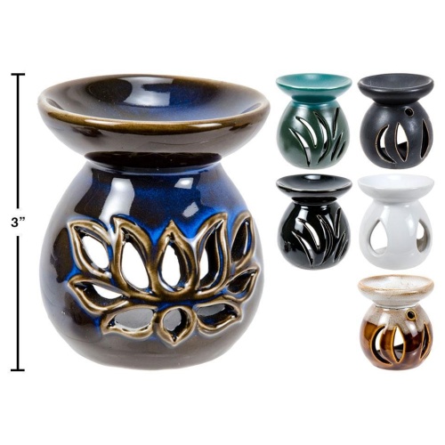 3H Ceramic Oil Burner, 6 col. 12pc/PDQ egg-crate tray