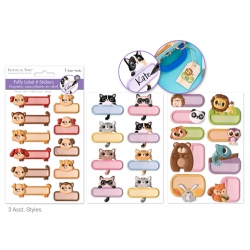 Paper Craft Sticker: 4.1x6.1" Puffy Label-it Asst12eax3stl A) Animal Magnetism"