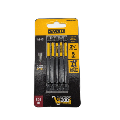 3.5 Power Bits 5pk. Robertson #2 Flex Torq Dewalt