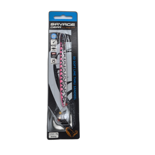 3D Soft Line Thru Sandeel 12.5cm 20g. Sinking Pink Pout Savage Gear