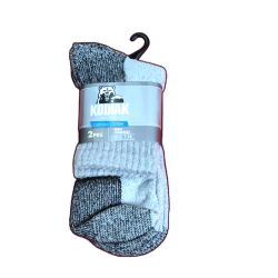 Men's Socks Cotton Grey 2pk. Size 7-12 Kodiak