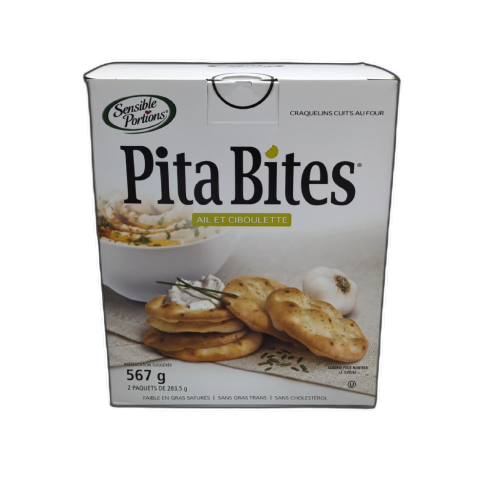 Pita Bites Garlic 'n Chive 2 x 283.5g. Packs Sensible Portions