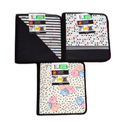 1.5 Zipper Binder Assorted Black & White Five Star"