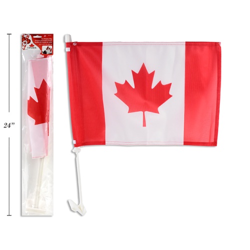 17.5in X 12.2in Deluxe Car Window Canada Flag. Pbh.